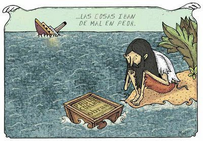 Meme de humor sobre Robinson Crusoe