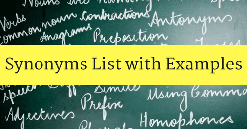 Synonyms List With Examples Bankexamstoday