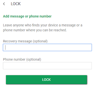 Mengunci Handphone Dan Menampilkan Pesan Serta Nomor Telepon Melalui Google Device Manager
