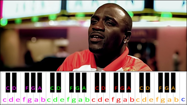Lonely by Akon Piano / Keyboard Easy Letter Notes for Beginners