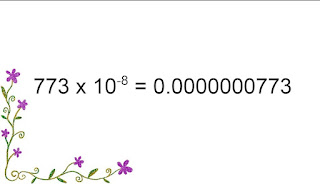 773 times 10 to the -8 power is 0.0000000773