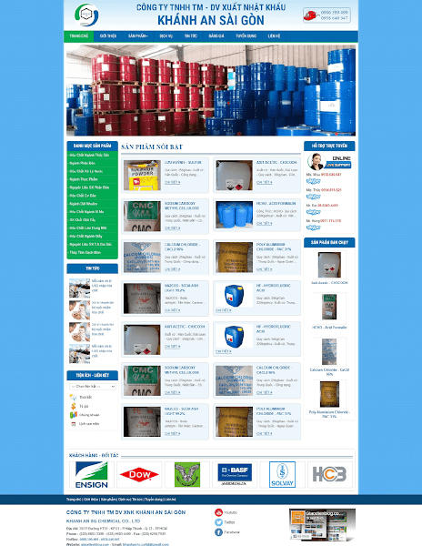 Template blogspot công ty hóa chất