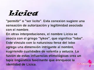 ▷ Significado del nombre Licica