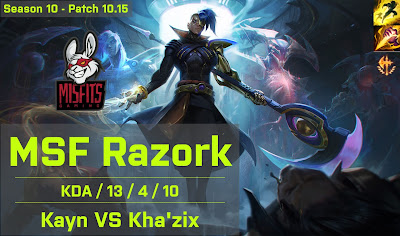 MSF Razork Kayn JG vs Khazix - EUW 10.15