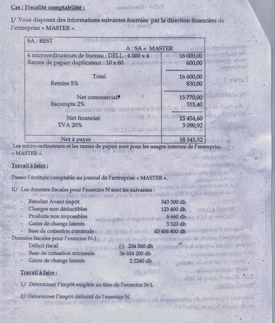 Epreuve de concours d'entrée en Master Finance - AlMaster 