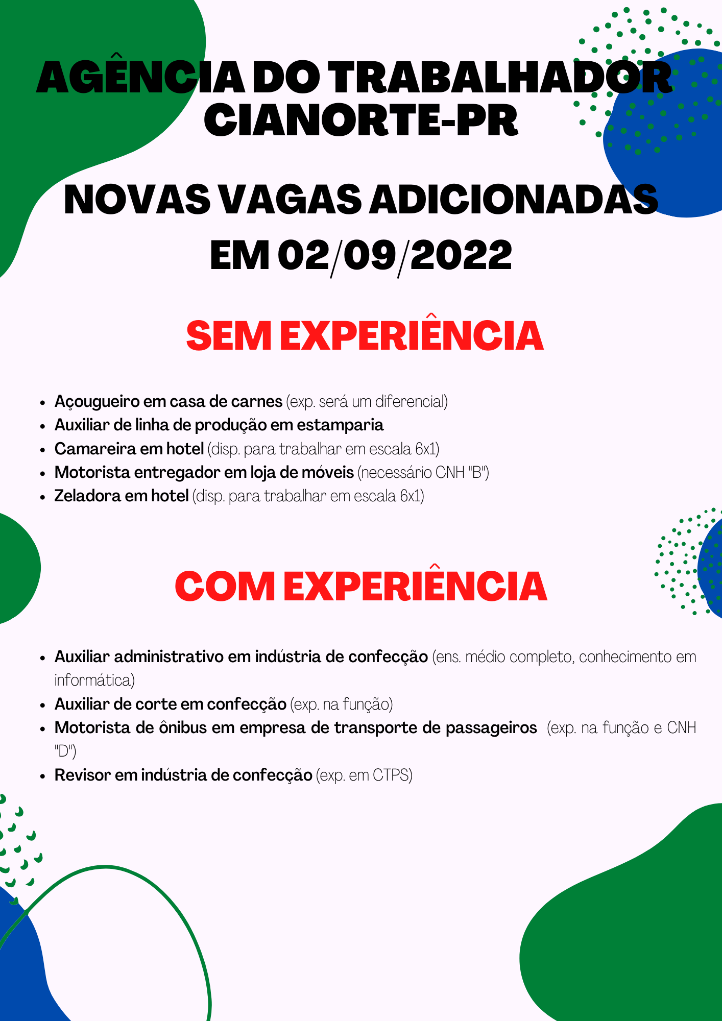 Vagas De Empregos A Noite Sem Experiencia