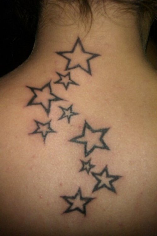 tattoos for girls on back stars. More and more girls are