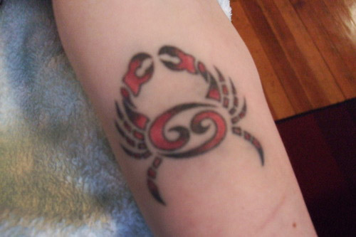 Tribal Cancer symbol tattoo. cancer star constellation tattoo