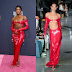 Coco Jones Wearing red LaQuan Smith SS23 RTW to 2023 BET Awards