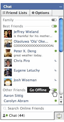 Cara Mengatur Status Offline/Online di Facebook facebook