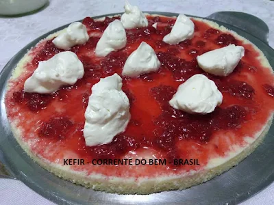 CHEESECAKE COM KEFIR DE LEITE ( SEM BASE DE BISCOITO)