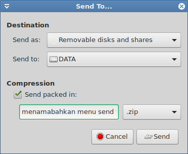 Cara Cepat Kirim File (Send to) Ke Flashdisk Di Linux Pada Caja Mate Desktop