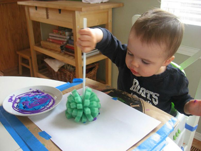 sponge painting for babies