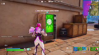 Trailblazer Lynx visits a Ninja Turtles vending machine in Fortnite.