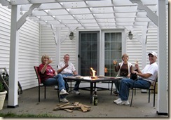 Christening the new pergola.