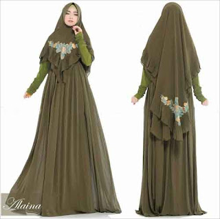 Baju Gamis Pesta Bahan Jersey Kombi ALAINA SYAR'I