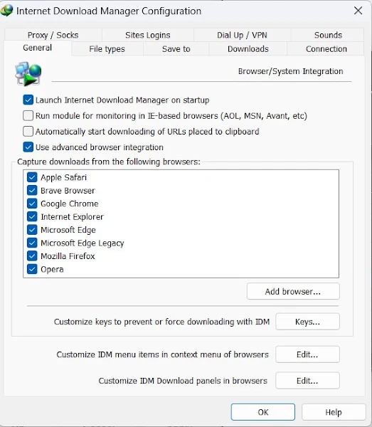 Configure Internet Download Manager Settings
