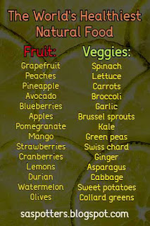 List of the best fruit and vegetables