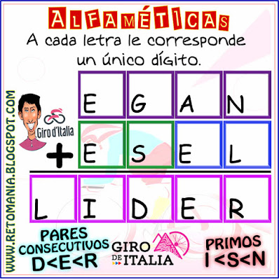 Alfamética, Criptoaritmética, Criptosuma, Criptograma, Suma de Palabras, Juego de palabras, Desafíos matemáticos, Retos matemáticos, Problemas matemáticos, Acertijos, Acertijos numéricos, Problemas de matemáticas