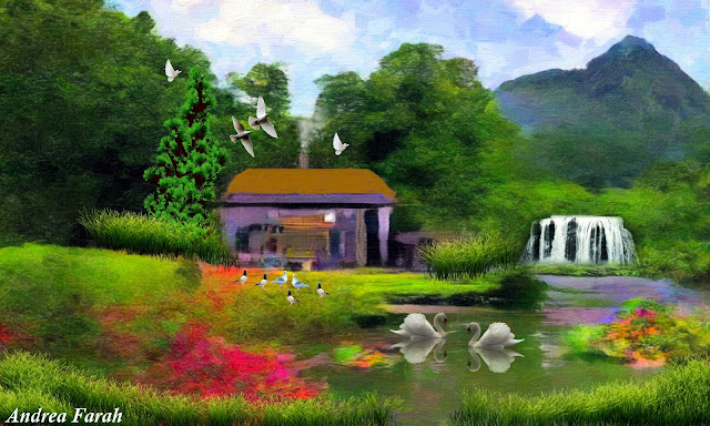 Beautiful landscape digital painting  205