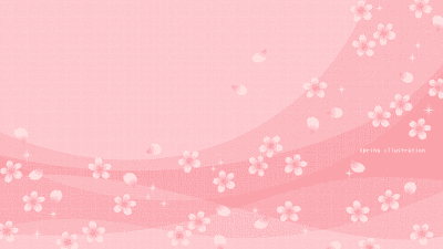 【桜吹雪】春の花のおしゃれでシンプルかわいいイラストPC壁紙・背景