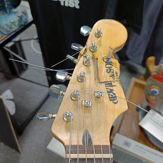 Front view of the End of the Road Stratocaster headstock from Devil and Sons