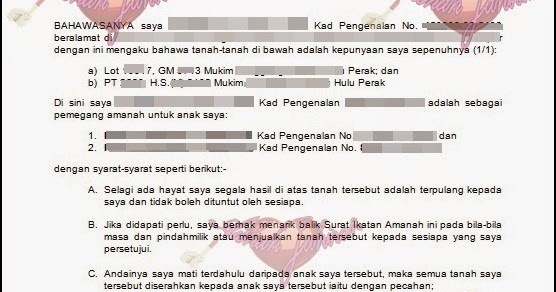 Cara Untuk Melengkapkan Prosedur Surat Ikatan Amanah