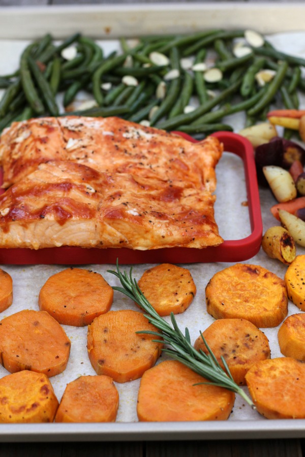 BBQ Salmon Sheet Pan Dinner for Two