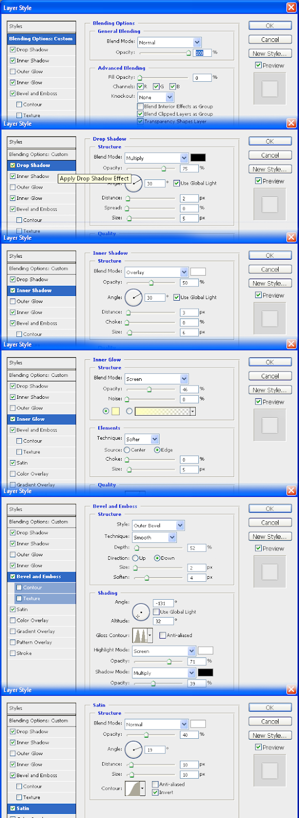 tutorial photoshop - layer style