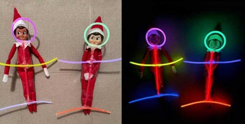 elves doing the glow stick dance.