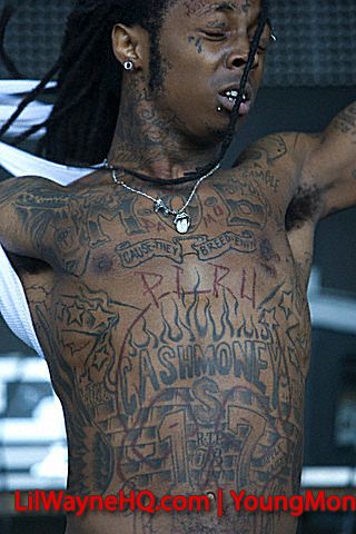Lil Wayne has tattoos on the
