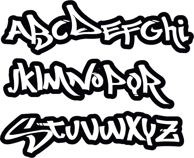 Graffiti letters abc, graffiti font styles