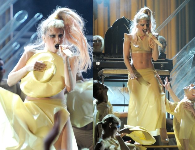 lady gaga outfits grammys 2011. the whatever face, Lady