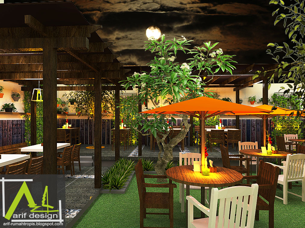  Desain  Cafe  tropis Outdoor  Garden  Cafe  rumah tropis