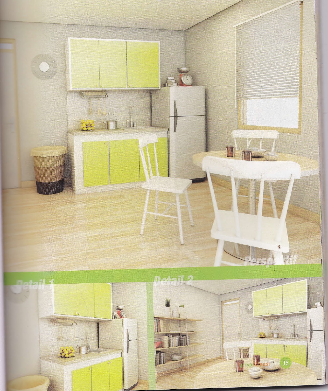 Desain Kitchen Set Clean Green Minimalis 42 Juta Untuk Dapur Mungil