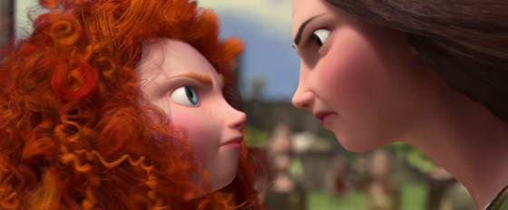 fotograma de la película Brave:Indomable, Mérida y su madre enfrentadas