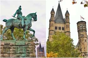 Estatua ecuestre del Kaiser Wilhelm II en Colonia Koln – Iglesia romanica de San Martin 