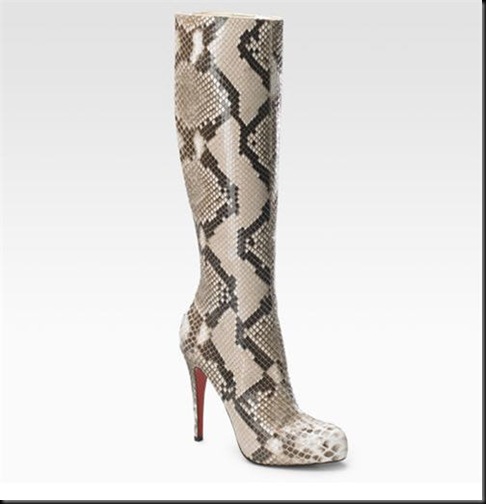 HOT!Christian Louboutin Alta Arielle A Talon Python Boots