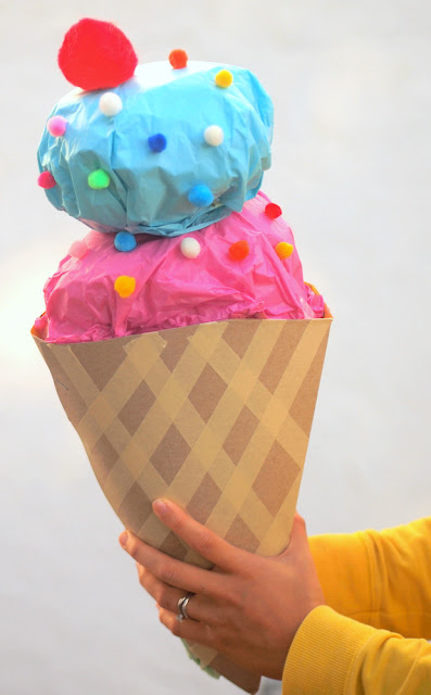 DIY Giant Ice Cream Cone Gift Wrapping (Such a fun way to wrap Christmas and Birthday gifts!)