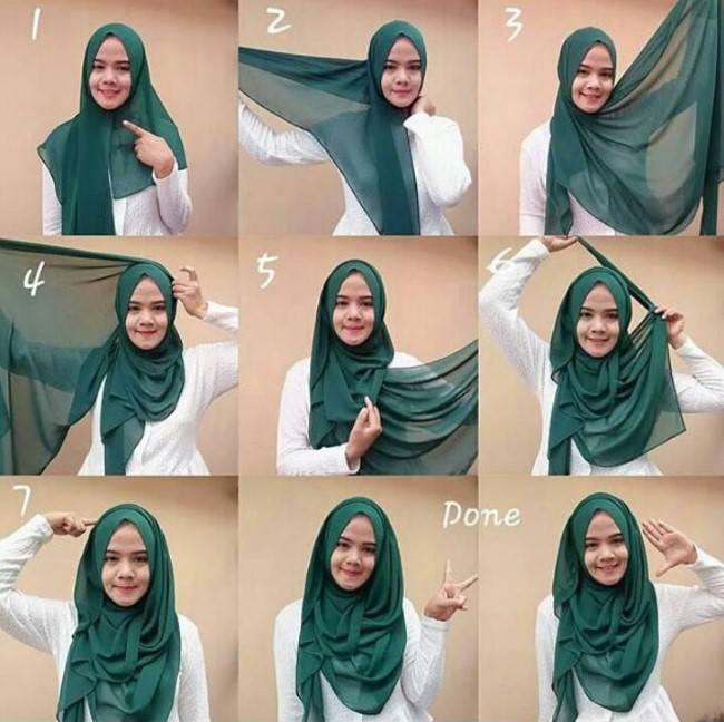 26  Cara Memakai Jilbab Segi Empat Terbaru 2018: Simpel, Sederhana \u0026 Kekinian