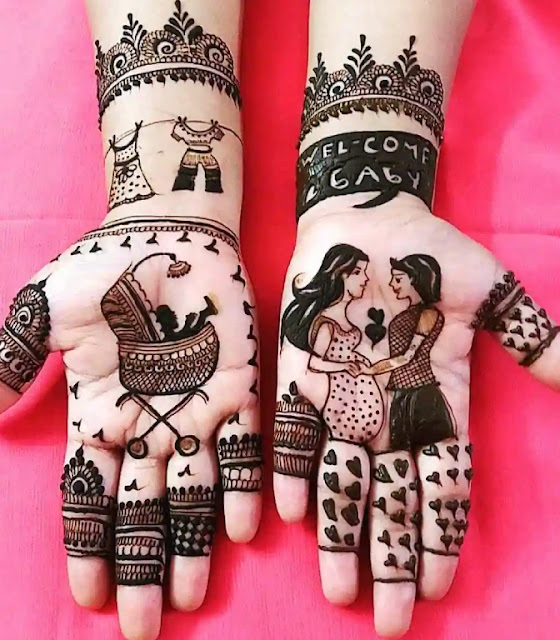 Godh Bharai Mehndi Design Godh Bharai Mehndi Design