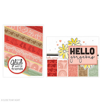 cards created with Springtime Borders—February Stamp of the Month (S2302)