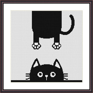 Black cat X-stitch pattern Animal cross stitch - Tango Stitch