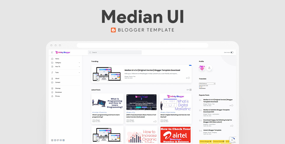 Median UI v1.4 Blogger Template