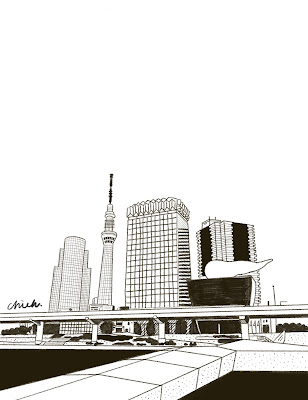 晴空塔 / 29.7 x 42 cm / RISO print / 2021年