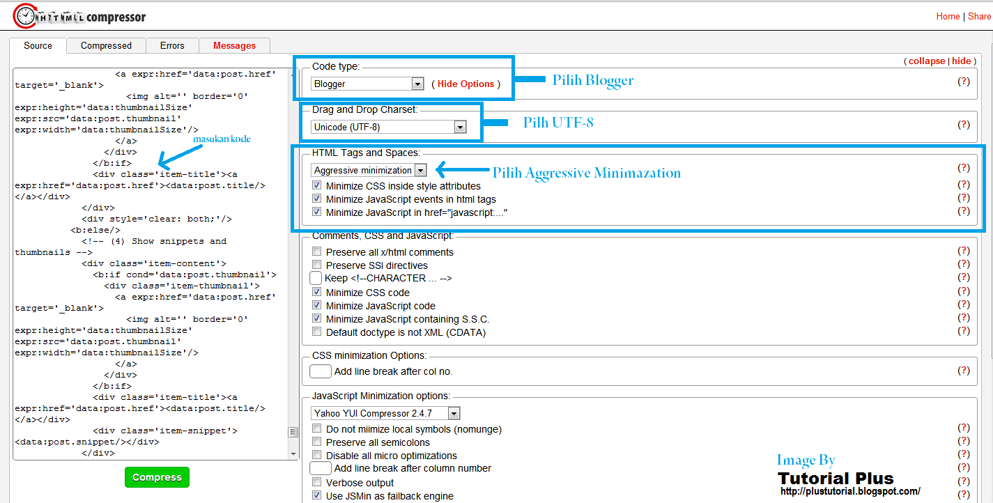 Cara Mengcompres HTML Blog