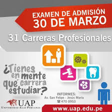 Inscripción examen de admisión UAP 2016-I 30 de marzo