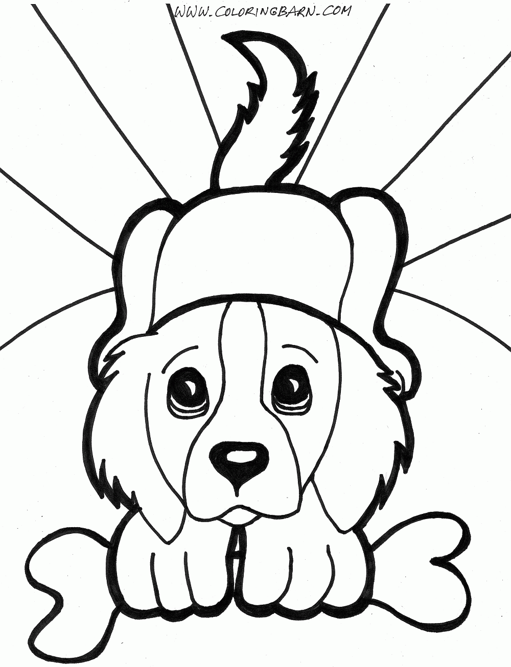 Download Animals Coloring Pages | Cute Puppy Playing | Kids Coloring Pages