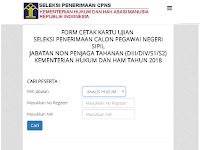 Begini Cara Cetak Kartu Ujian di cpns.kemenkumham.go.id