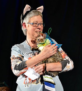 Teri and Coco, the Couture Cat at the BlogPaws Pawject Runway